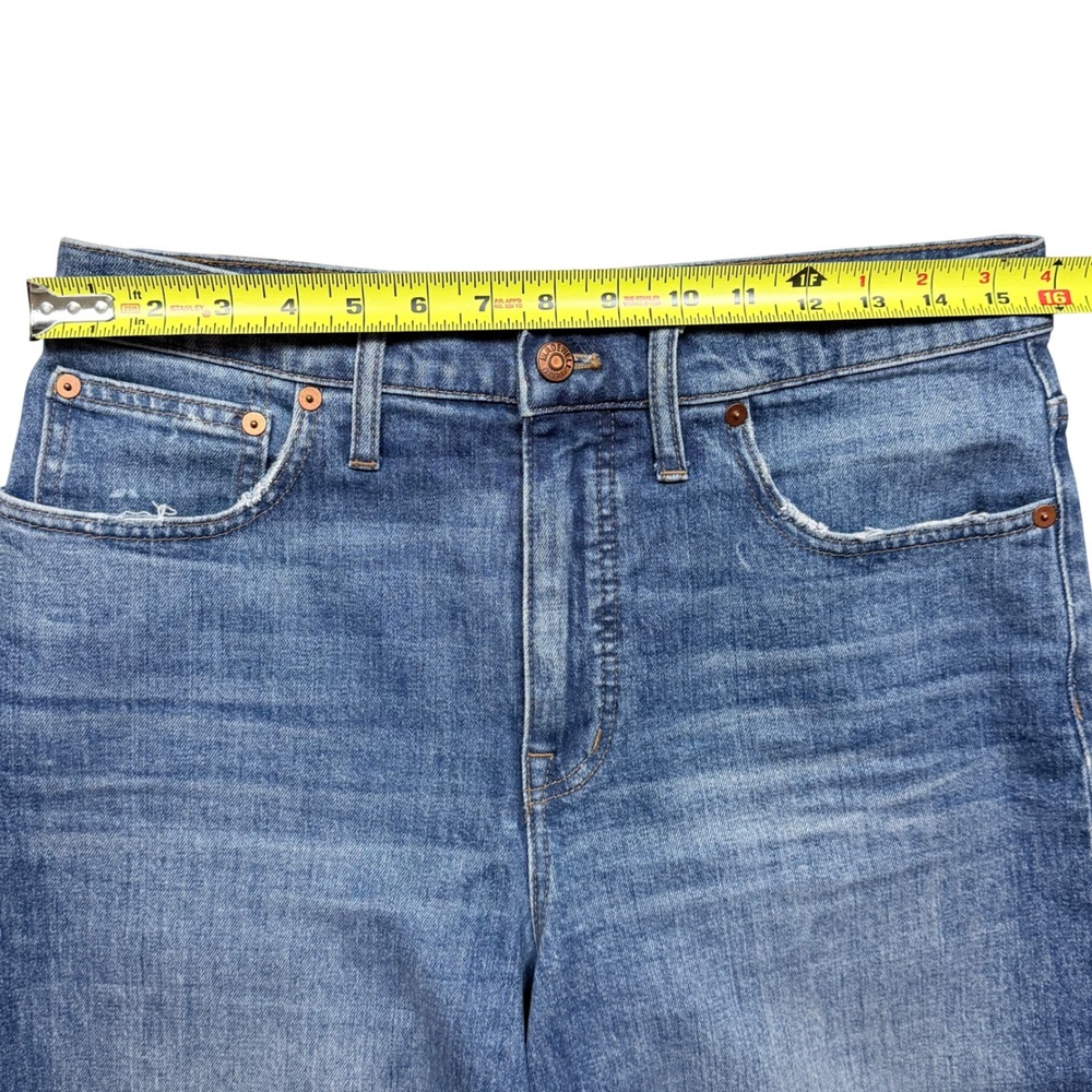 Madewell Tall Wide-Leg Crop Jeans Marsing Wash: Raw-Hem Edition High Rise Sz 29 - Picture 11 of 14